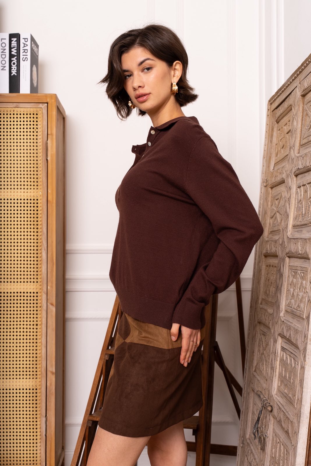 Rudas megztinis su vilna