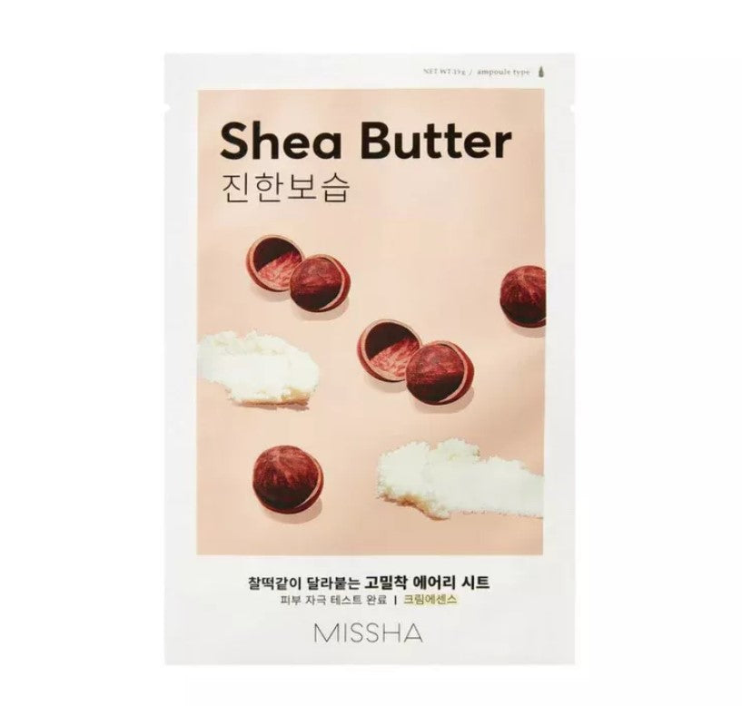 Missha Airy Fit Shea Butter lakštinė veido kaukė, 1 vnt.