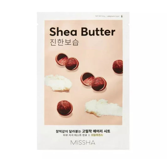 Missha Airy Fit Shea Butter lakštinė veido kaukė, 1 vnt.